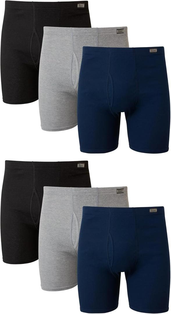 Hanes Men's Underwear Boxer Briefs Pack, Moisture-wicking Underwear for Men, Breathable, Cool & Breathable Cotton (XXXL)