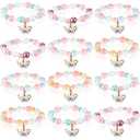 Ecally 12 Pcs Tea Party Favors Bracelet Gift Tea Pot Beaded Bracelet Bulk Party Supplies Pot Pendant Accessories Decorations for Kids Girl