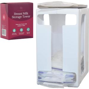 Nurse & Nourish Breast Milk Storage Tower with Tray - Nurse & Nourish - Holds Up to 60 oz - Easily Organize and Freeze Milk - Breastfeeding Essentials - Breastmilk Storage Containers for Freezer (1 Pack)