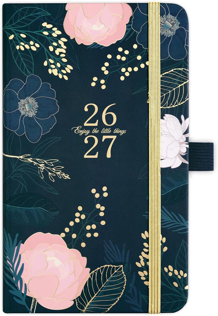 Pocket Calendar 2026-2027- Pocket Planner 2026-2027, Weekly Monthly Planner, 6.3''3.8'', JULY 2026 - JUNE 2027, Pen Loop, Back Pocket, 2 Book Marks, Elastic Closure, Notes Pages