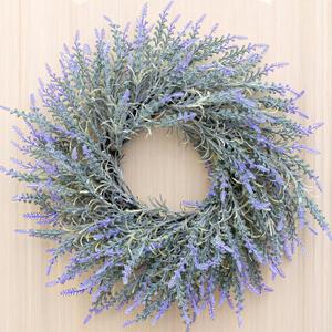 Winter Spring Summer Wreath Lavender Purple Wreath for Front Door, 22Inch Artificial All Seasons Lavender Wreaths for Indoor Outdoor Wall Window Porch Rustic Home Farmhouse Decorations