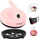 Calogy Mini Heat Press, 5" Diameter Round Heat Press Machine for T-Shirt Portable, 4 Levels Temp Max 410, Small Iron for Crafts, Coaster, Bag, Pillow, Ceramic, Sublimation Ink Vinyl Transfer (Pink)