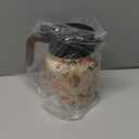 Vintage Pattern Coffee Carafes, 35 Oz/1 Liter - Hot and Cold with Infuser, Perfect for Parties/Home Use (Yellow Flower)