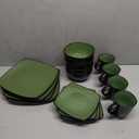 Gibson 99811.16R Dinnerware set, Soho Square, Green, Service for 4 (16pc)