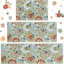 Homcomoda Boho Floral Kitchen Rugs Sets 3 Piece with Runner Kitchen Mats for Floor Non Slip Kitchen Rugs and Mats Washable Kitchen Runner Rug Sets for Hallway Laundry Kitchen, 20"x32"+20"x32"+20"x47"
