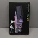 Wireless Keyboard and Mouse Backlits, Wrist Rest, LED Mouse, Rechargeable Ergonomic Keyboard with Phone Holder, Silent Light Up Combo for Computer, Mac, PC, Laptop, Chromebook (Black)