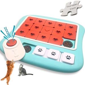 DUDULOVY Dog Puzzles for Smart Dogs, Level 3 Interactive Dog Treat Puzzle for Iq Training, Dog Puzzle Toy for Large Medium Small Dogs with Squeaky Dog Button Design