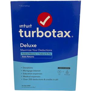 Intuit Turbotax Desktop Deluxe 2020
