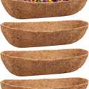 Riare 4 Pack 36 Inch Trough Coir Liners for Planters, Pre-Formed Coconut Coir Replacement Natural Coco Fiber Window Box Liners for Wall Planter, Window Basket Deck Railing Planter