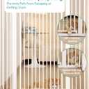 No Pawblems 55" Extra Tall Pet Gate for Cat, 29-43" Auto Close Cat Gate for Doorways/Stairs/Hallways, NO Drilling Pressure Mounted Tall Dog Gate Indoor, 1.37" Pet-Safe Gap, White