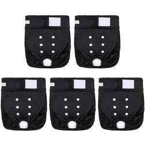 wegreeco Female Dog Diapers, Washable Reusable Pet Puppy Doggie Diapers for Small Medium Large Female Dogs in Heat Period, Doggy Period Panties X-Large, Black