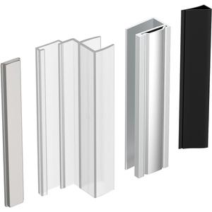 3" Clear Polycarbonate U-Channel with Magnet for 3/8" Frameless Glass Shower Door,U Channel Door Frame with Metal Strike for 1/8" 5/32" 3/16" and 1/4" Thick Swing Glass Shower Doors