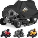 Zettum Riding Lawn Mower Cover - Lawn Tractor Covers Waterproof & Heavy Duty, 600D Outdoor Mower Cover Universal fit with Storage Bag for John Deere, EGO, Toro, Craftsman, Husqvarna, Honda and More, Senior Black - Riding Mower