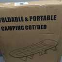 Camping Cot with Mattress, No Assembly Required Heavy Duty Folding Camping Cot for Adults, 550 Lbs Capacity Adjustable Portable Sleeping Bed for Indoor, Outdoor & Patio Use (L''70), L''70in