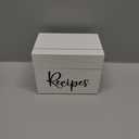 DRASTAR Recipe Card Box, Acacia Recipe Holder 4x6, Recipe Organizer , Index Card Box, Wooden Box for Kitchen Countertop, White