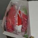 Santa Costume Adult.Christmas Costume 7pcs Suit With Green Monster Mask and Red Hat.Christmas Gift Box Packaging