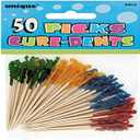 Vibrant Multicolor Frill Picks Eye-Catching Designs & Durable - Perfect For Parties & Events Pack of Four Multicolor