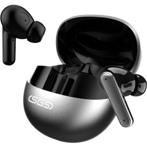 Hybrid Active Noise Cancelling Wireless Earbuds, Noise Cancelling in Ear Headphones for Crystal-Clear Calls & Music, 50H Playtime for Office/Running/Workout (Obsidian)