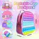 Pop Fidget Backpack for Girls, Pop it Bags&pop it Notebook and Unicorn Pencil Case for Kids' Fidget School Supplies Stress Relief, Great Birthday Present Gift for Kids