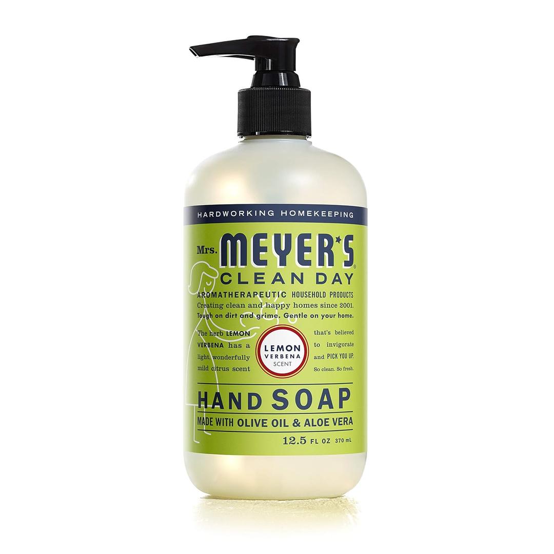 MRS. MEYER'S CLEAN DAY Hand Soap, Made with Essential Oils, Biodegradable Formula, Lemon Verbena, 12.5 fl. oz