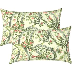 LVTXIII Outdoor/Indoor Lumbar Pillow Covers, Patio Decorative Lumbar Pillow Covers, All Weather Cushion Cases for Sofa, Patio Couch Decoration 12"x20", 2 Pack, Faylinn Shadow Paisley