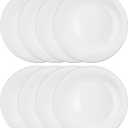 Ceramic Dessert Plates Set of 8, 6 Inch White Appetizer Plates, Round Small Plate for Cake Snacks, Porcelain Serving Plate for Appetizers, Microwave Oven and Dishwasher Safe (8 Pcs)