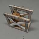 Barnyard Designs Farmhouse Napkin Holder for Table - Vintage Rustic Distressed Wooden Napkin Holder Dispenser for Kitchen, 5.5" x 5.5" (White/Brown)
