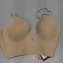 Women Low Back Bras-Invisible Backless Bra-Seamless Secret Plunge No Show Bra Multiway Low Cut Deep-V Halter Bras, 32D