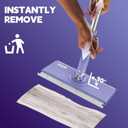 Disposable Sweeper Dust Mop, No-Touch Attach & Remove Cloth Instantly, Compatible with Swiffer Pads, Clamp Clip Mop for Kitchen House, Dorm, Classroom Wood Hardwood Floor Wall Cleaning(50'')