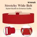 Stretchy Wide Women Belts Elastic Vintage Belts for Women Fashion Ladies Waist Belt for Dress (L)