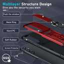 Janmitta Compatible with Samsung Galaxy A35 5G Case Built in Slide Camera Lens Cover+Screen Protector+Finger Ring Holder Kickstand,Heavy Duty Shockproof Full Body Phone Cover,2024 Red