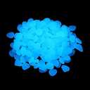520 PCS Glow Stones, Glow in Dark Gardon Pebbles Luminous Rocks for Walkways Yard Aquarium Fish Tank Decoration Powered by Light and Solar (Light Blue)