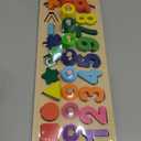 Wooden Montessori Toys for Kids Toddler Number Puzzles Sorter Counting Shape Stacker Stacking Game Preschool Toys for Boy Girl Learning Education Math Blocks Year Old Girl Gifts (Rainbow)