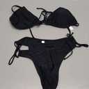OZICERD 2 Piece Bikini Sets for Women Halter Triangle Bikini Tops Brazilian String Swimsuit Full Coverage Bottom Bathing Suit, Size: Large