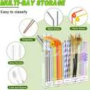 3 x Acrylic Straw Holder for Cabinet Door,Straw Holder Dispenser With 8pcs Double Sided Adhesive Tape,Cabinet Straw Holders Organizer for Counter,Straws Organizer Storage for Kitchen Cupboard(Transparent)