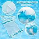 Sratte Pool Float and Water Hammock, Summer Clear Pool Tube with Feather, Multi Purpose Inflatable Water Floaties PVC Material for Adults, Swimming Pool, Lake, Beach, Pool Accessories (Blue, White)