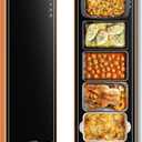 Extra Long 40"x12"-Tempered Glass Electric Warming Tray for Buffets Party/Home Daily UseWarming Mat for FoodFood Warming MatFood WarmerButton Temperature ControlHeating Fastly in 10s for Family (Extra Long-40x12, Black)