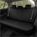 BESULEN Car Back Seat Cover, Dustproof Elastic Cloth Vehicle Rear Seat Bench Protector for Pets Kids, Waterproof Stretch Automobile Interior Accessories, Universal for Sedan Truck SUV (Black)