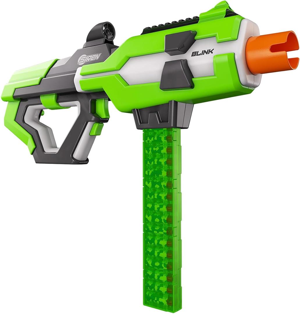 Siren Blasters Blink Motorized Rapid-Fire Ultra Long Range Foam Dart Blaster, Single Shot, Burst or Fully Auto Flywheel Launcher,190 Ft Range, 200 FPS, 20-Dart Mag, Rechargeable LiPo Battery, Ages 14+, Large