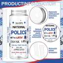 Vesici 24 Pcs National Police Week Appreciation Gift 14.2oz Thank You Gifts Lid and Straw Plastic Reusable Tumbler Bulk Inspirational Gifts Cold Drinking Cup for Police Week Party Favors