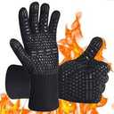 BBQ Gloves, Oven Gloves, 1472°F Extreme Heat Resistant Barbecue Gloves, Silicone Non-Slip Oven Mitts, Kitchen for Cooking, Grilling, and Baking