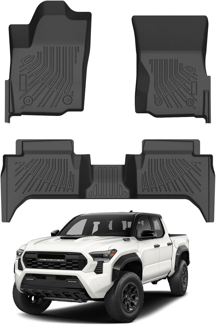 Cartist Floor Mats for Toyota Tacoma 2024-2026 (Only Fit Hybrid) Double Cab, All Weather Floor Liners for Tacoma Accessories, Heavy Duty TPE Car Mats, Car Accessories