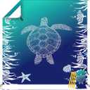Beach Blanket Waterproof Sandproof Extra Large 80"x80" Sand Free Mat for 1-8 Adults, Quick Drying with 4 Stakes & Corner Pockets for Beach Travel Camping Picnic Hiking, Sea Turtle