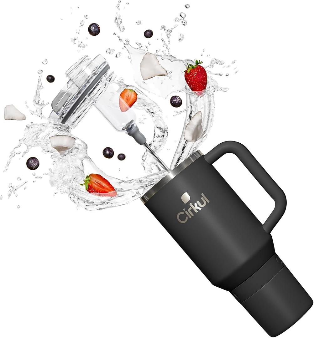 Cirkul 40oz. Carbon Stainless Steel Tumbler with Handle, All-Day StrawSip, Double-Wall Insulated