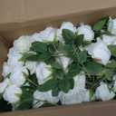 MACTING Artificial Flower Roses 30PCS Real Touch Fake Flowers with Stem Foam Roses for DIY Wedding Bouquet Table Centerpieces Bridal Shower Party Home Spring Valentines Day Decorations (Cream)