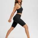 ODODOS High Waist Workout Shorts with Pockets for Women 6"/8" Inseam Tummy Control Gym Athletic Biker Shorts (Black, L)