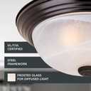 Designers Fountain 13 inch, Modern 2-Light Flush Mount Ceiling Light Fixture, Alabaster Glass Shade, for Bedroom, Hallway, Indoor Room Lighting, Durable Steel, Easy Install, Bronze, 1257M-ORB-AL