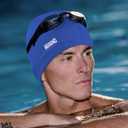 Aegend Fabric Swim Cap, Silicone Waterproof Layer - Breathable Cloth Swimming Cap, Keep Hair Dry with Hight Elasticity for Youth(8-16) Adult, 2 Sizes to Choose