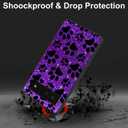 Compatible with Google Pixel 7 Case, Bling Purple Black Dog Paw Slim Fit Soft TPU Shockproof Protective Cover Case Gift for Women Girl