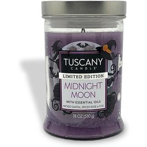 Tuscany Candle Midnight Moon: Wicked Santal & Spiced Rose Scented Halloween Candle, 18 oz